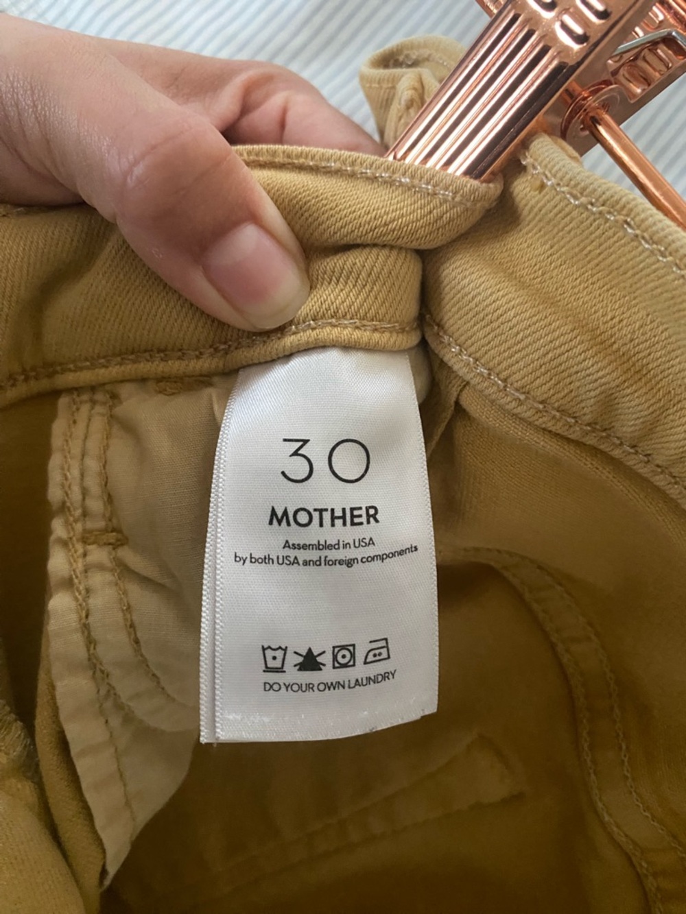 MOTHER The hustler ankle fray denim jeans tinsel mustard yellow gold - Picture 7 of 13